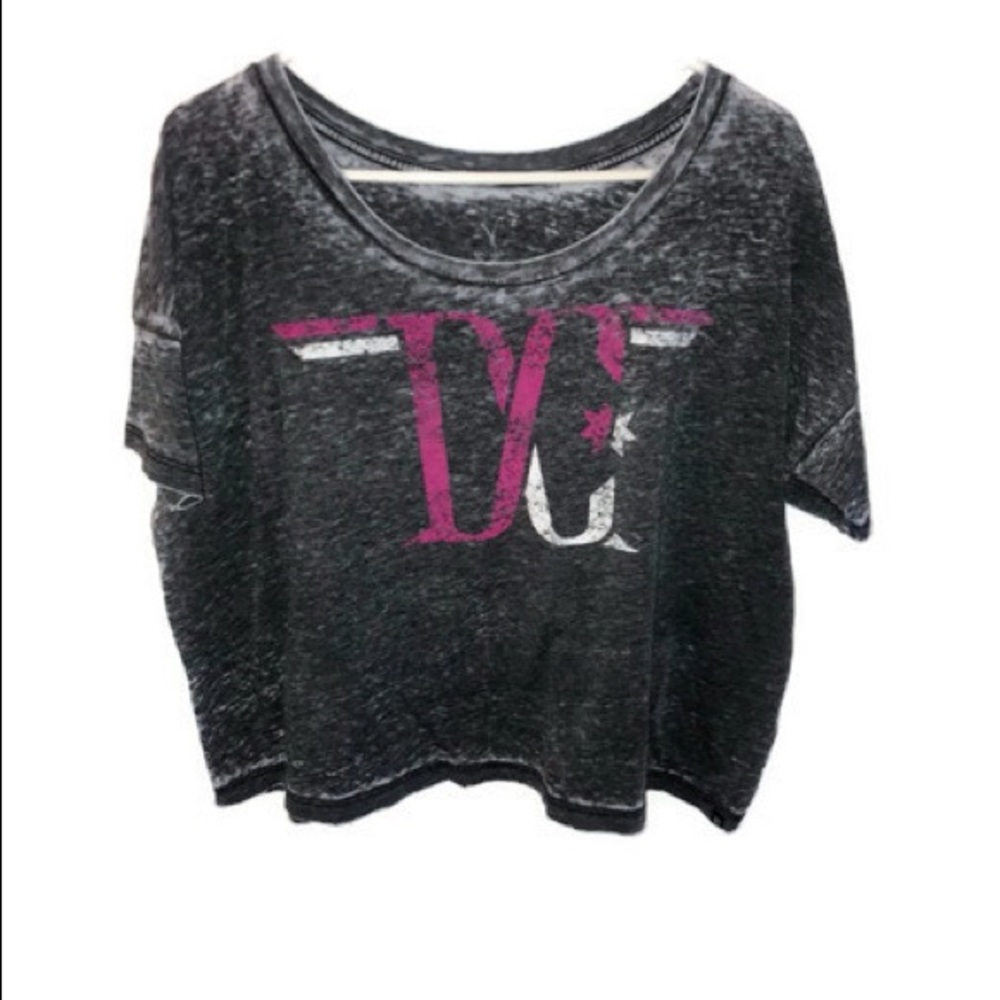DC Vintage Grunge Oversized Grey Acid Wash Tee Shirt